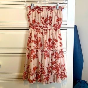 Strapless Floral Dress